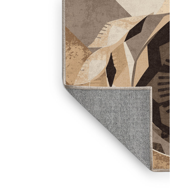 Tapis beige lavable à la machine d'inspiration mondiale Bergland, 8 x 10