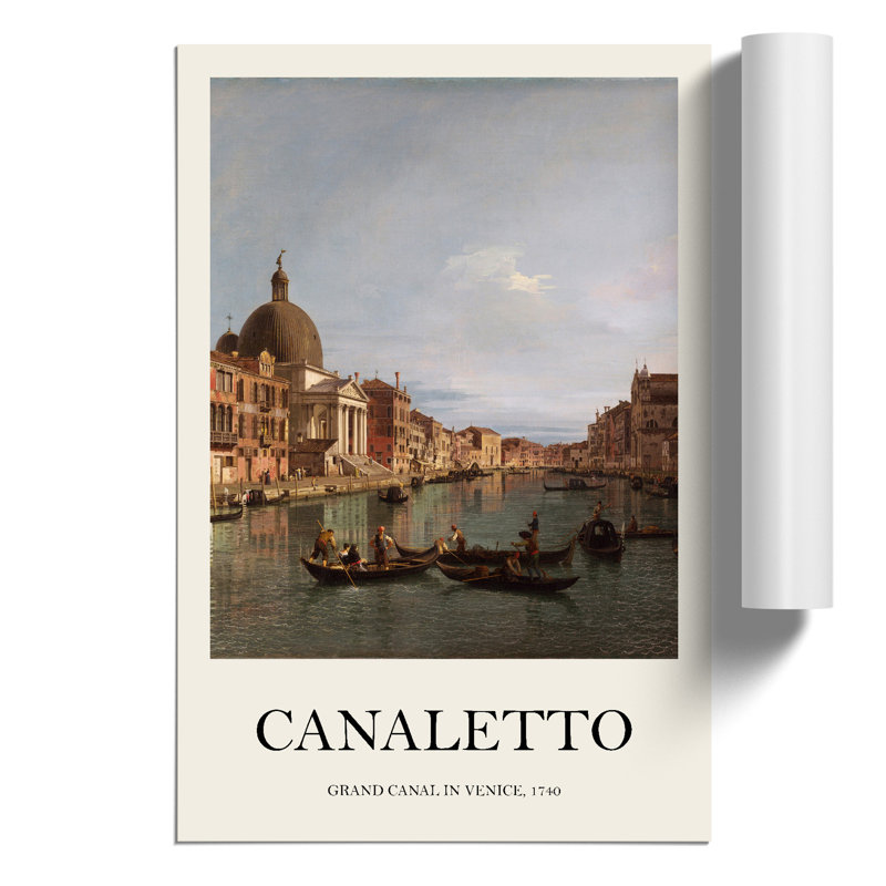 The Grand Canal in Venice Print by Giovanni Canaletto - Frameless Print, 59cm H x 42cm W x 0.1cm D