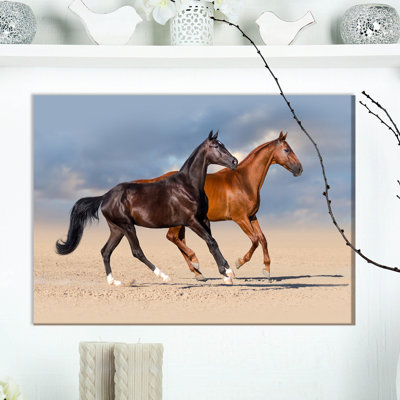 «2 Horse», reproduction d'art sur toile tendue
