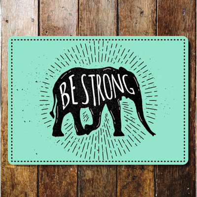 Elephant Be Strong Travel - No Frame Print on Metal