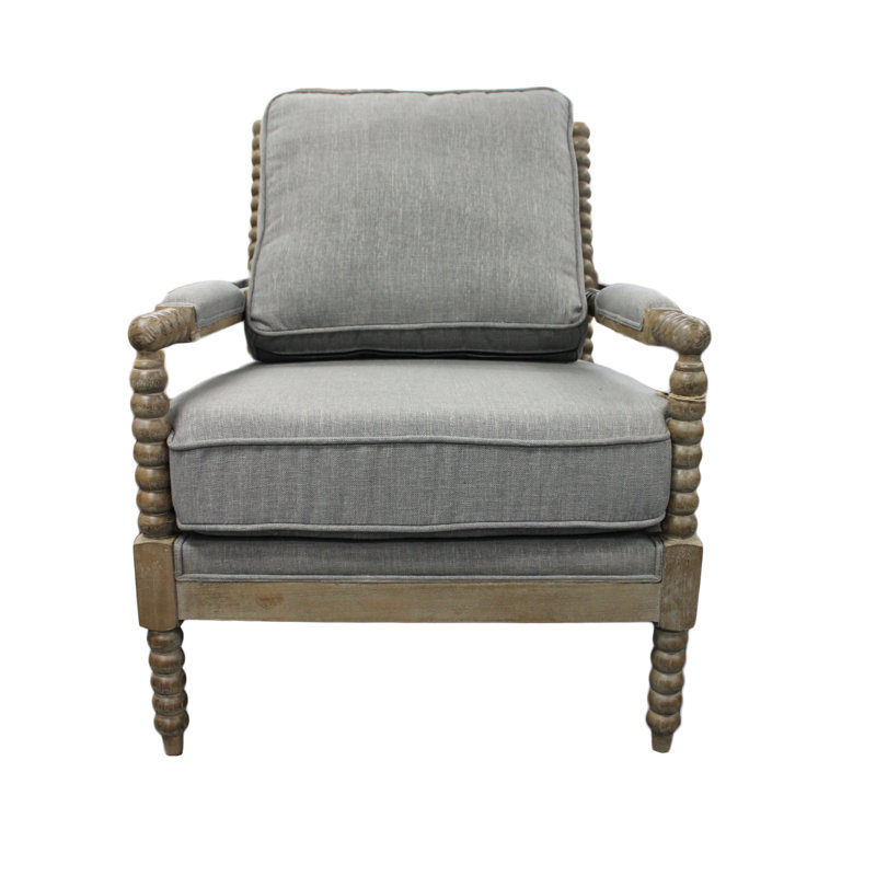 Leola Upholstered Armchair, Grey Linen
