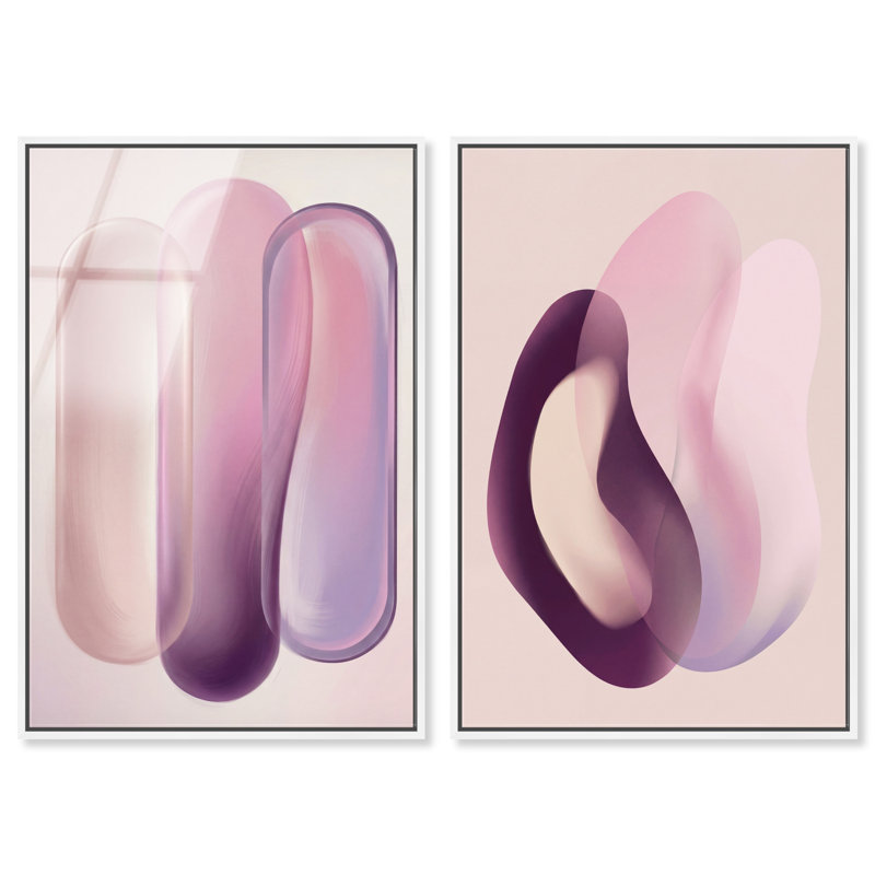 Berry Love Set Set by Oliver Gal, 32"H x 22"W, White Floater Frame