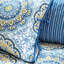 Blue Reversible Daybed Cover - 6 Piece, With Striped Reverse And Medallion Print, Fits Twin Mattress, Includes Cover, , 3 Shams, 1 Decorative Pillow, Machine Washable Piece Reversible, Print Back,