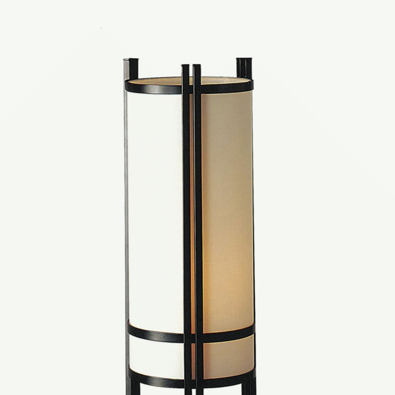 Latitude Run® 24" Tall Black Steel Table Lamp with Linen Shade