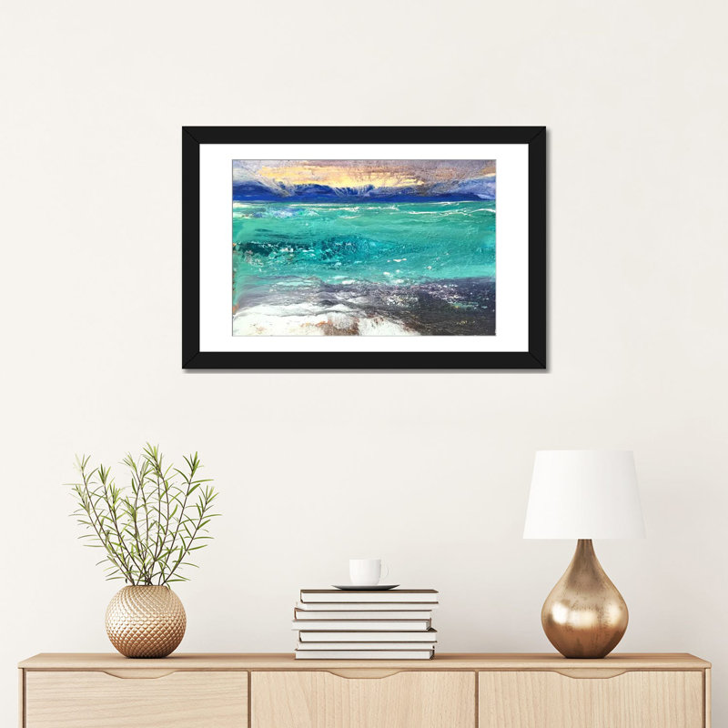 « cap dantibes i », impression sur toile, H 16 po x l 24 po x P 1 po, Papier avec cadre noir, Blanc