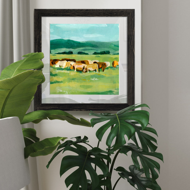 Pastel Fantasy II-impression sur toile encadrée, H 21 po x l 21 po x P 1 po, Cadre noir