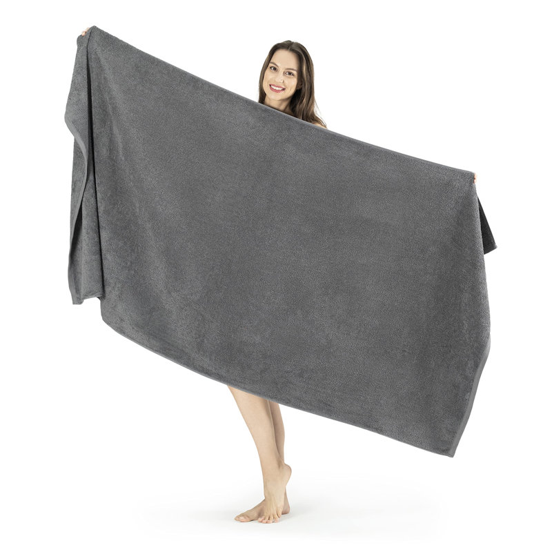Drap de bain en coton, Gris foncé