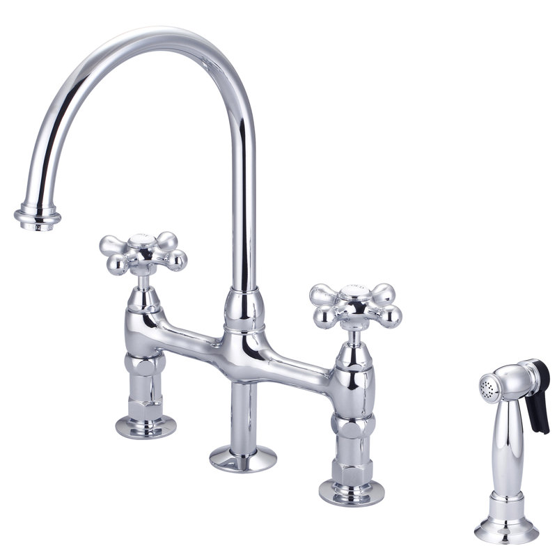 Barclay Harding Kitchen Faucet with Side Spray, Polished Chrome