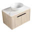 Meuble-lavabo contemporain de 30 po avec lavabo en céramique. Conception murale en chêne blanc. Porte à fermeture en douceur pour un fonctionnement silencieux. Rangement suffisant. Meuble-lavabo en contreplaqué. Bassin d'art de 19,28 po de largeur. Regardez. Ample