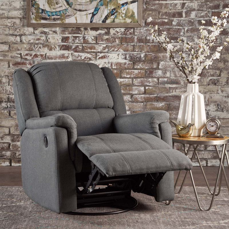 Fauteuil inclinable oscillant en tissu gris anthracite avec fauteuil inclinable manuel