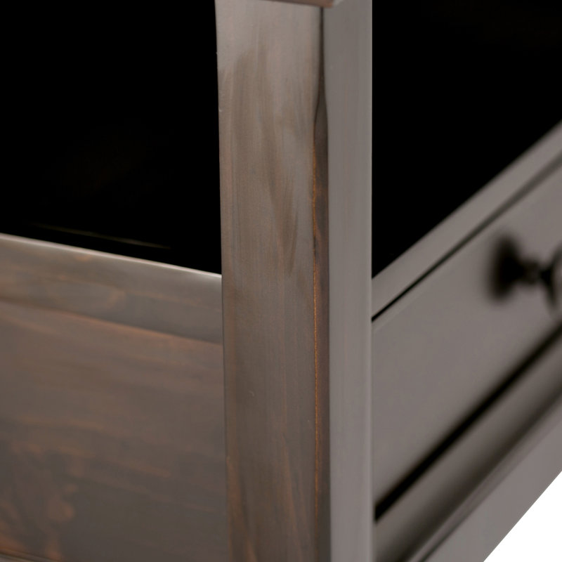 Table basse transitionnelle en bois massif Amherst, Noyer blanc brun