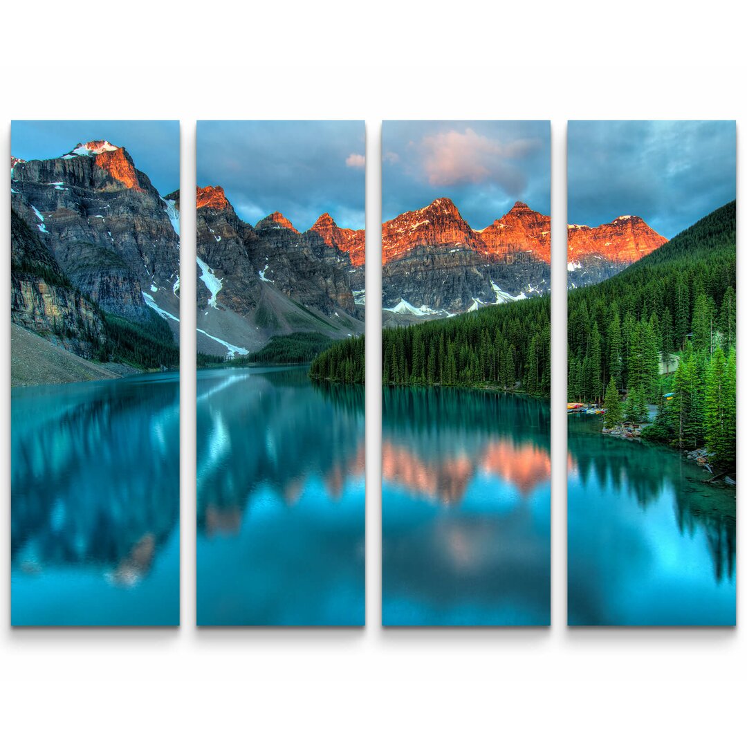 4-tlg. Leinwandbilder-Set Moraine See im Banff-Nationalpark - Kanada