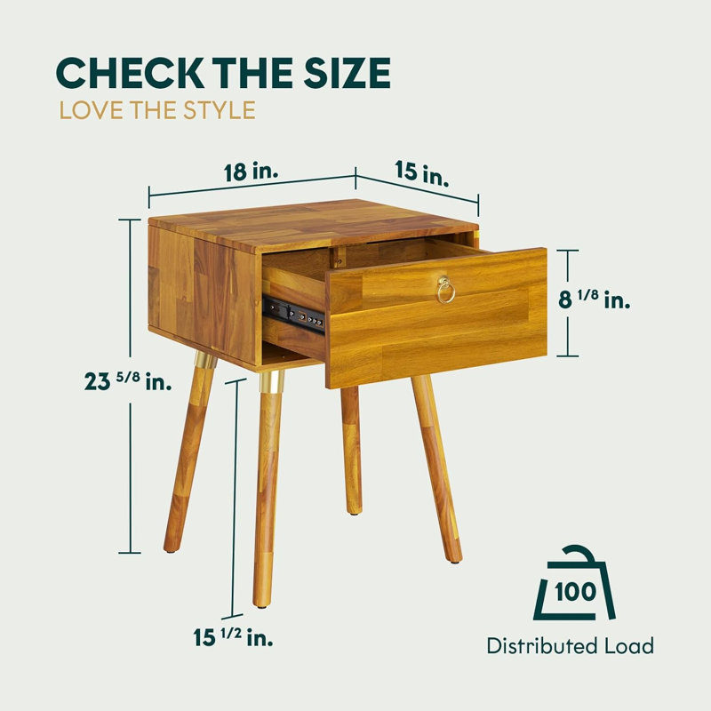 Table de chevet et table d'appoint en bois massif