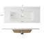 Meuble-lavabo mural moderne et polyvalent de 91 cm (36 po) avec lavabo en céramique, meuble-lavabo suspendu avec poignées à 45 degrés, portes à fermeture douce et 2 étagères latérales ouvertes, grand espace de rangement, blanc
