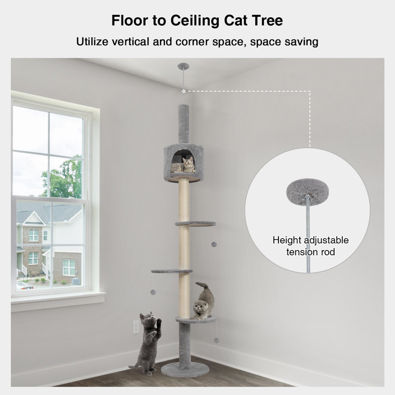 220cm H Cat Tree, Grey