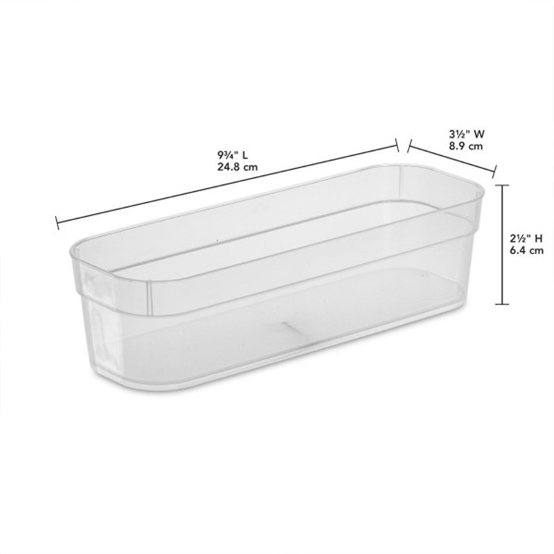 Sterilite Narrow Storage Trays for Desktop & Drawer Organizing, Clear