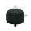 Repose-pieds de rangement rond 25 "avec plateau, capitonné - noir-130176358
