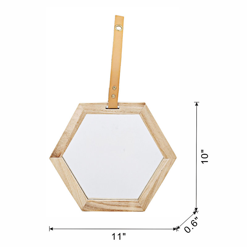 2 Pieces Wall Accent Hexagon Mirror