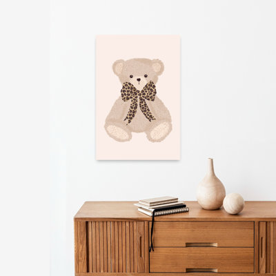 Cute Leopard Teddy Bear Classic Bear Wall Art Print by Aislinn Simmonds - Wrapped Canvas Print