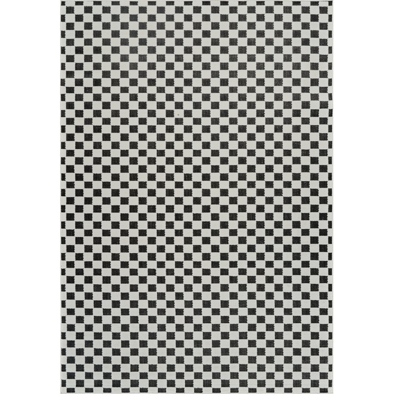 Tapis d'intérieur / à carreaux noir / blanc 8 pi x 10 pi (7 pi 10 po x 10 pi) Branch Branch Rocky