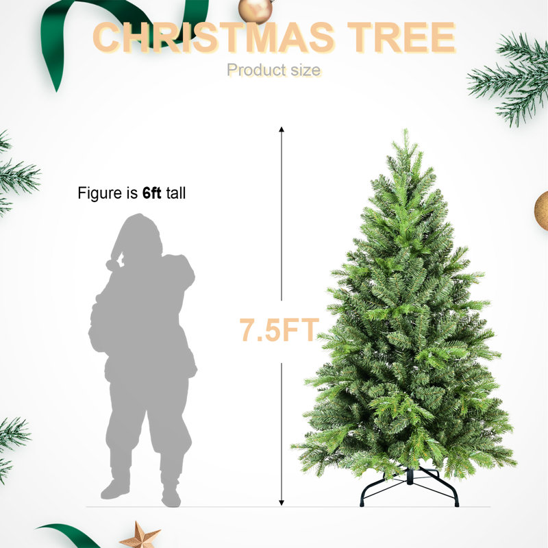 Arbre de Noël de 5 pi de hauteur, 756 pointes Pe +, arbre de Noël d'apparence naturelle, branches articulées pour un assemblage facile, support en métal robuste avec structure pleine et naturelle, installation rapide,