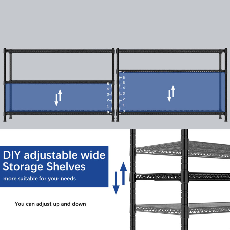 Adjustable Heavy Duty Storage Shelves,59.6"Wx24"D, 47.6" H x 59.6" W x 24" D