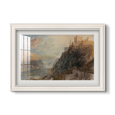 Rheinfels regardant Katz et Gourhausen, 1817 - J.M.W. Turner - Estampe encadrée sur mesure