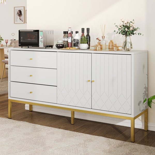 Willa Arlo Interiors Tamworth 59 Sideboard with 3 Drawers, Stainless Steel Frame & Reviews | Wayfair Tamworth 59 Sideboard with... 