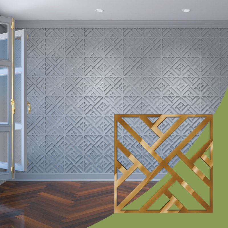 Petits panneaux muraux décoratifs en acrylique Killeen, petit, l 11 3/8 po x H 11 3/8 po x T 1/8 po, miroir doré, Miroir doré