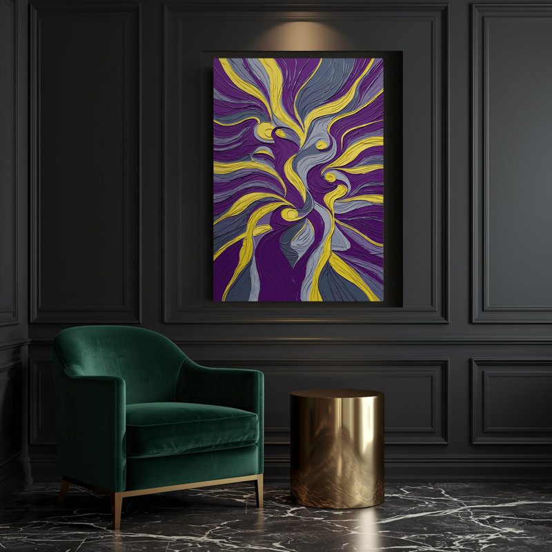 Toile abstraite abstraite figurative mauve 77, H 30 po x l 20 po
