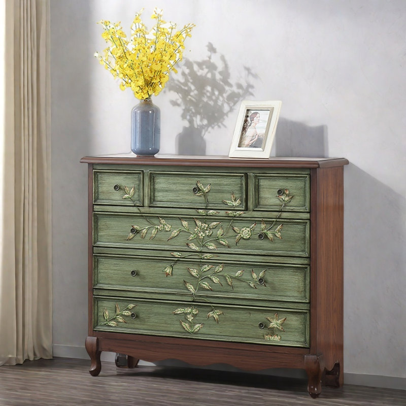 Retro Painted Distressed Wooden Accent Chests