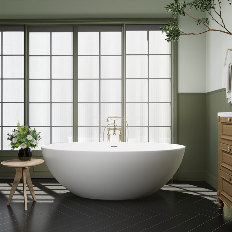 Baignoire autoportante en pierre de trempage 66,9 "x 39,4" Cacciar