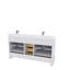 Meuble-lavabo double autoportant 60 po avec plateau en quartz blanc Maya-92872021
