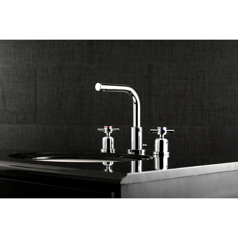 Concord 8" Chrome Widespread Bathroom Faucet with Brass Pop-Up