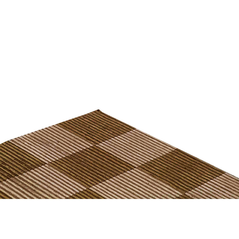 Himalayan Wool Checkered Area Rug in Brown