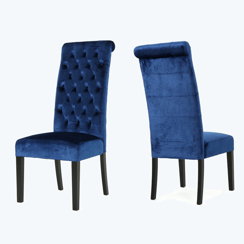 Petersburg 19.49'' H Tufted Upholstered Side Chair, Blue