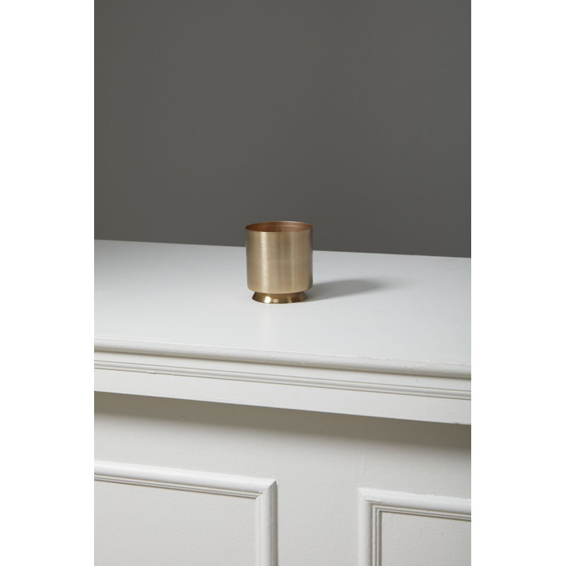 Metal Pot Planter, 3.5" H x 3.25" W x 3.25" D