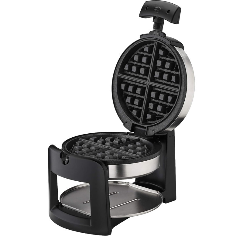 Cuisinart 1 waffle Brushed Black Stainless Steel Rotary Waffle Maker