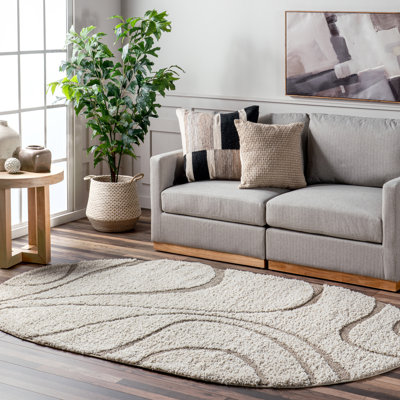 Baltej Modern Shag Cream/Ivory Area Rug