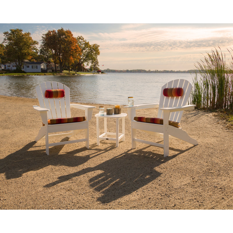 POLYWOOD South Beach Adirondack 3-Piece Set, White