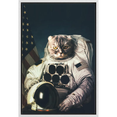 Animals " Astronaut With Cat Head And American Flag Astronomy And Space Animals "