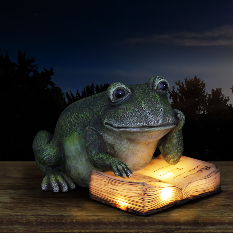 Statue de lecture de grenouille 