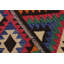 Tapis géométrique rouge / ivoire / violet en laine fabriqué à la main 6 pi 6 po x 9 pi 1 po Madee