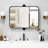 30 Inch Black Metal Framed Pivot Rectangle Wall-mounted Mirror Black