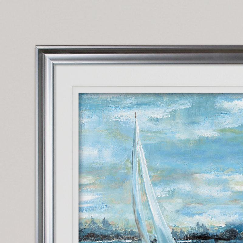 " Evening On The Bay ", 30" H x 40" W x 1.5" D, Silver