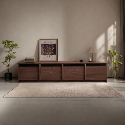 Pure black walnut home TV cabinet