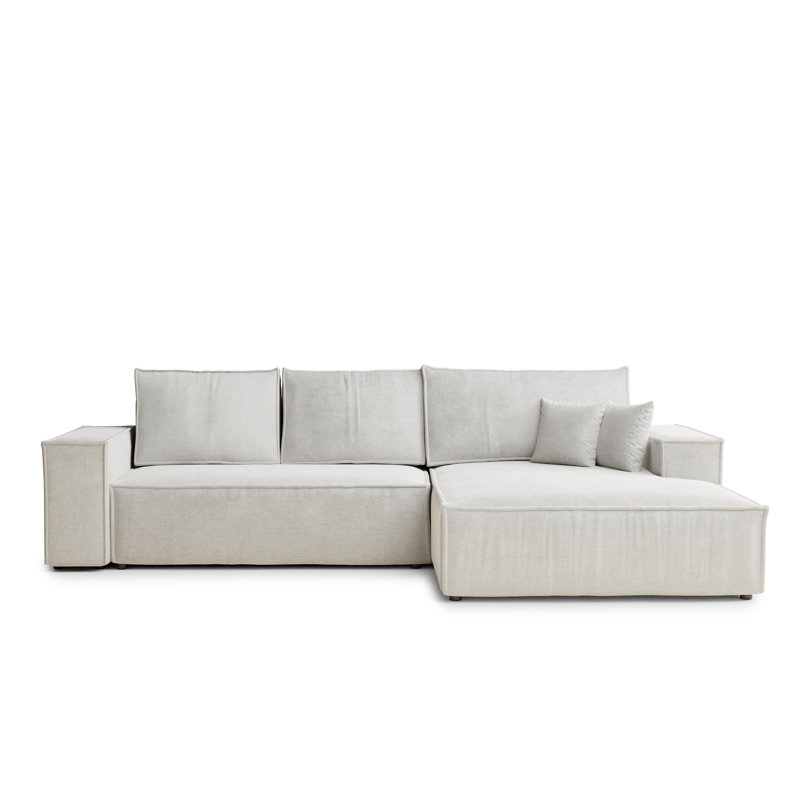 5 Seater Reclining Corner Sofa , Right Hand Facing, Light Beige Grey Polyester/Chenille
