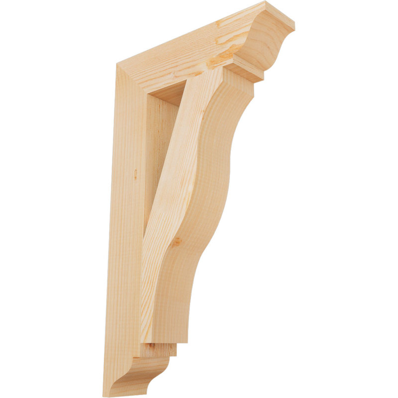 Funston Traditional Bracket, Douglas Fir, Smooth, 28" H x 3.5" W x 16" D