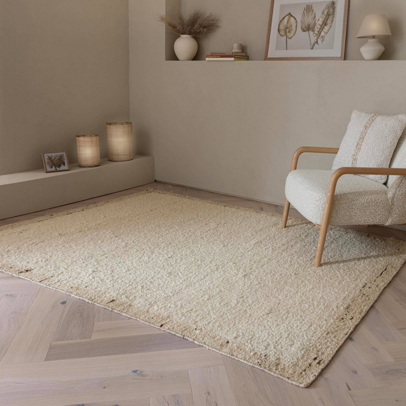 Anaxagoras Stone Wool Hand Woven Area Rug, Rectangle 200 x 290 cm