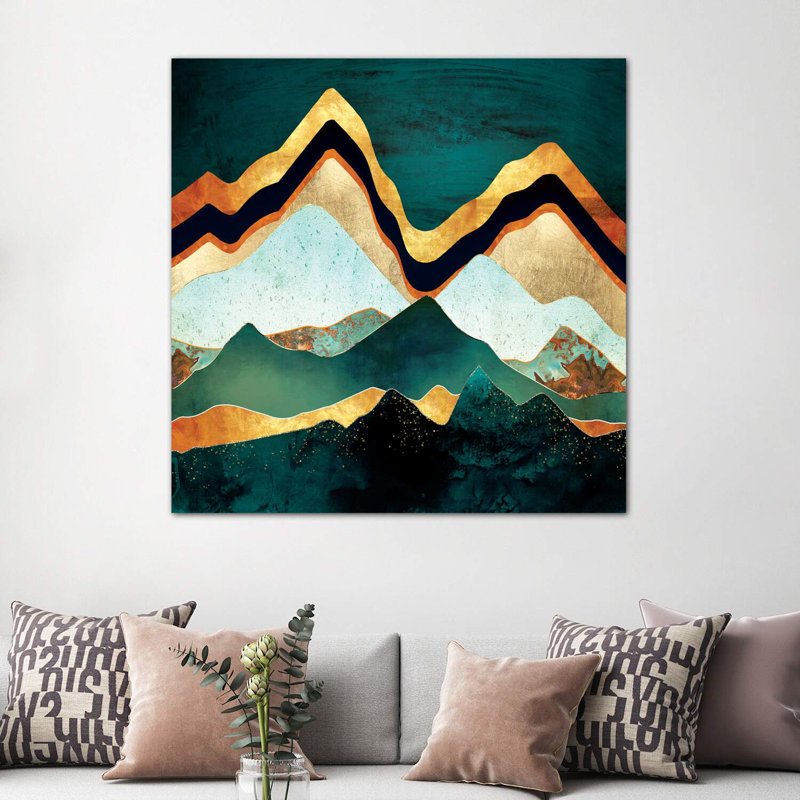Velvet Copper Mountains - imprimé, Toile tendue, H 48 po x l 48 po x 1,5 po
